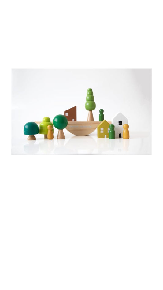 Balancín de Madera con Figuras Apilables Bosque