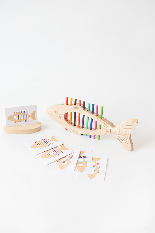 Pez de Madera: Desafío de Patrones y Colores